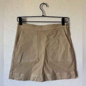 Alex Mill‎ Utility Side Zip Mini Skirt Khaki Size 2 Preppy Casual